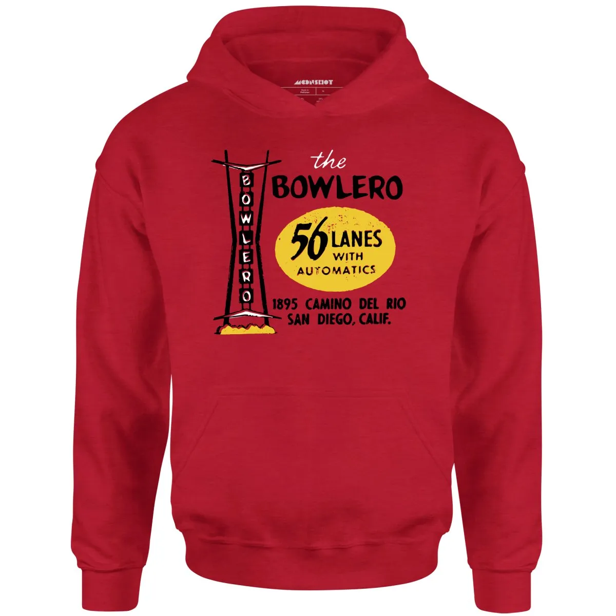 The Bowlero - San Diego, CA - Vintage Bowling Alley - Unisex Hoodie