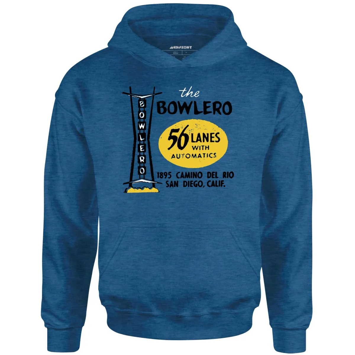 The Bowlero - San Diego, CA - Vintage Bowling Alley - Unisex Hoodie