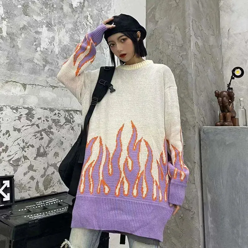 Unisex Flame Sweater in Oversized Fit - Stylish Winter Essential
