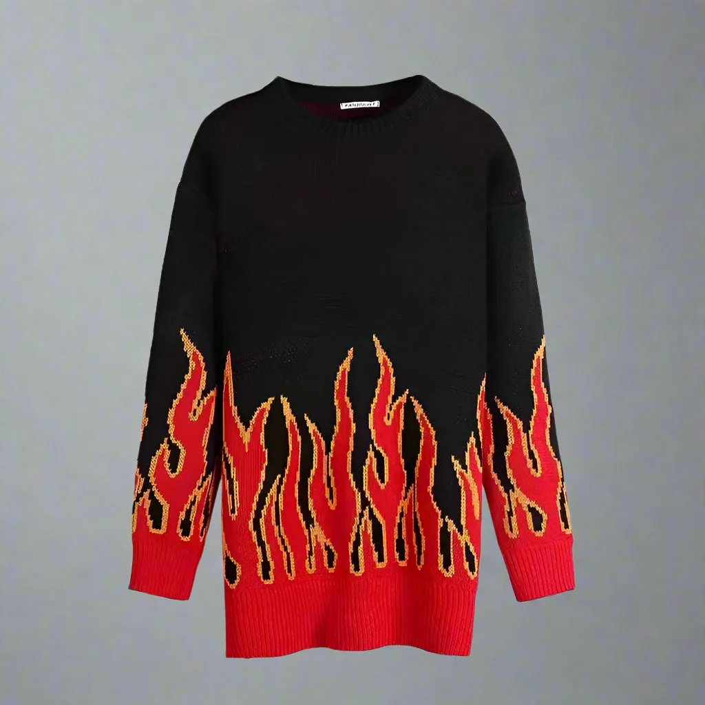 Unisex Flame Sweater in Oversized Fit - Stylish Winter Essential
