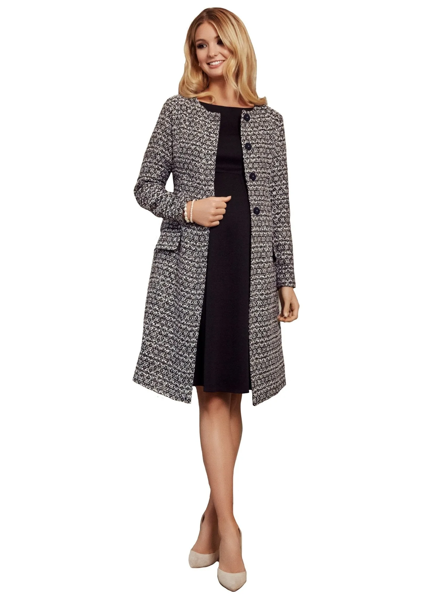 Verity Maternity Coat - Snow Forest Bouclé