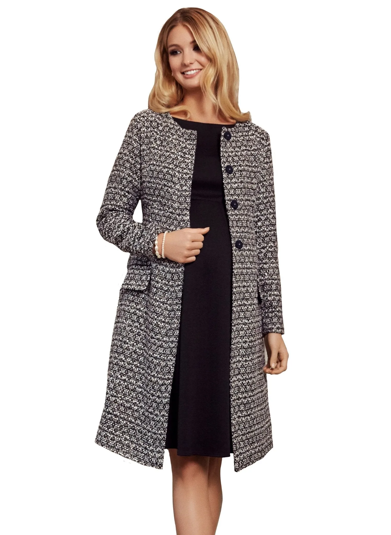 Verity Maternity Coat - Snow Forest Bouclé