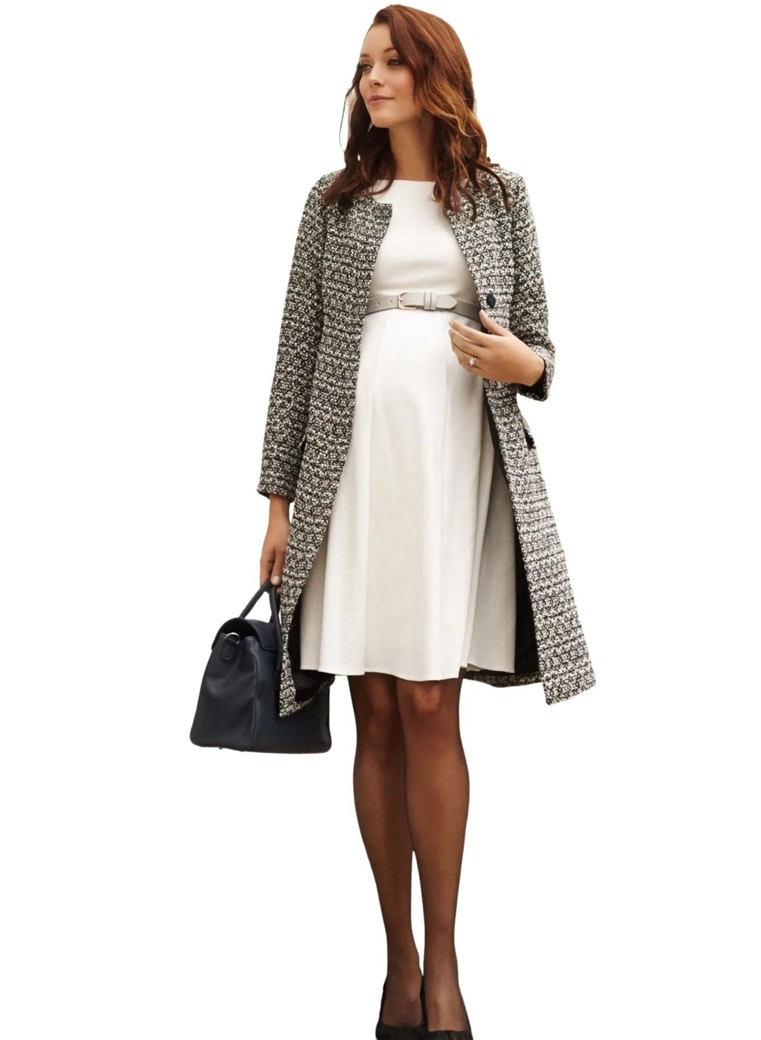 Verity Maternity Coat - Snow Forest Bouclé