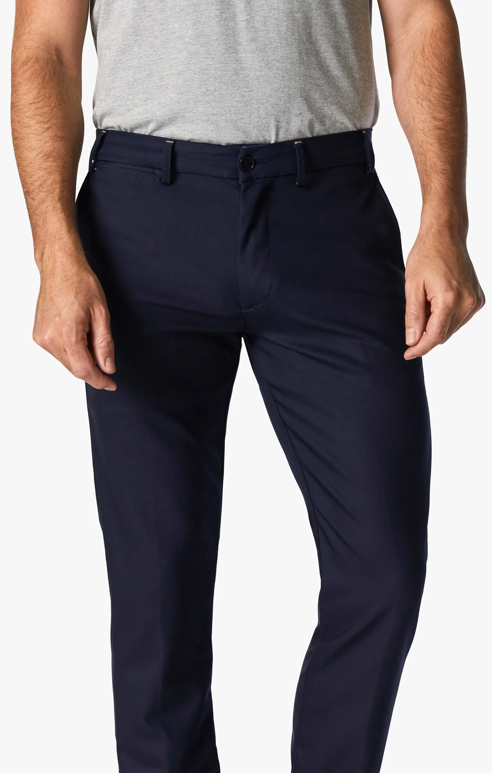 Verona Tailored Slim Leg Chino Pants In Navy High Flyer