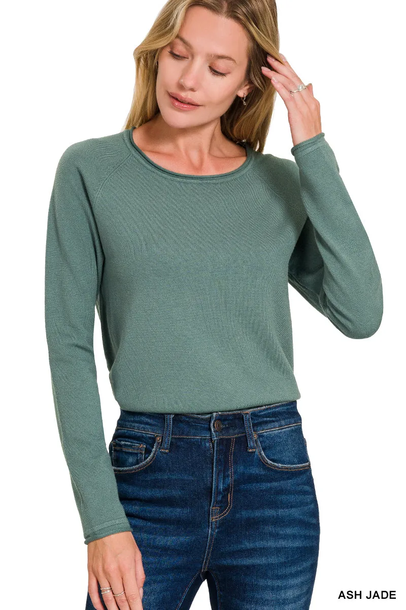 Viscose Round Neck Basic Sweater