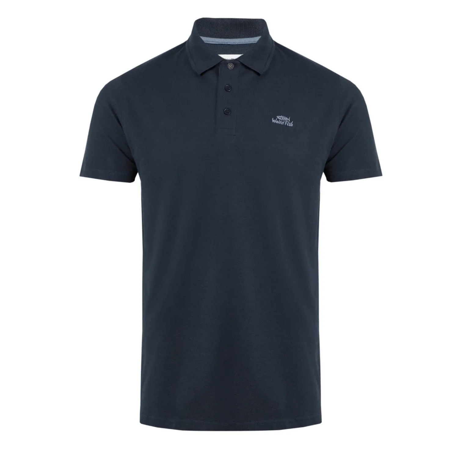 Weird Fish L Navy Miles Organic Pique Polo Shirt