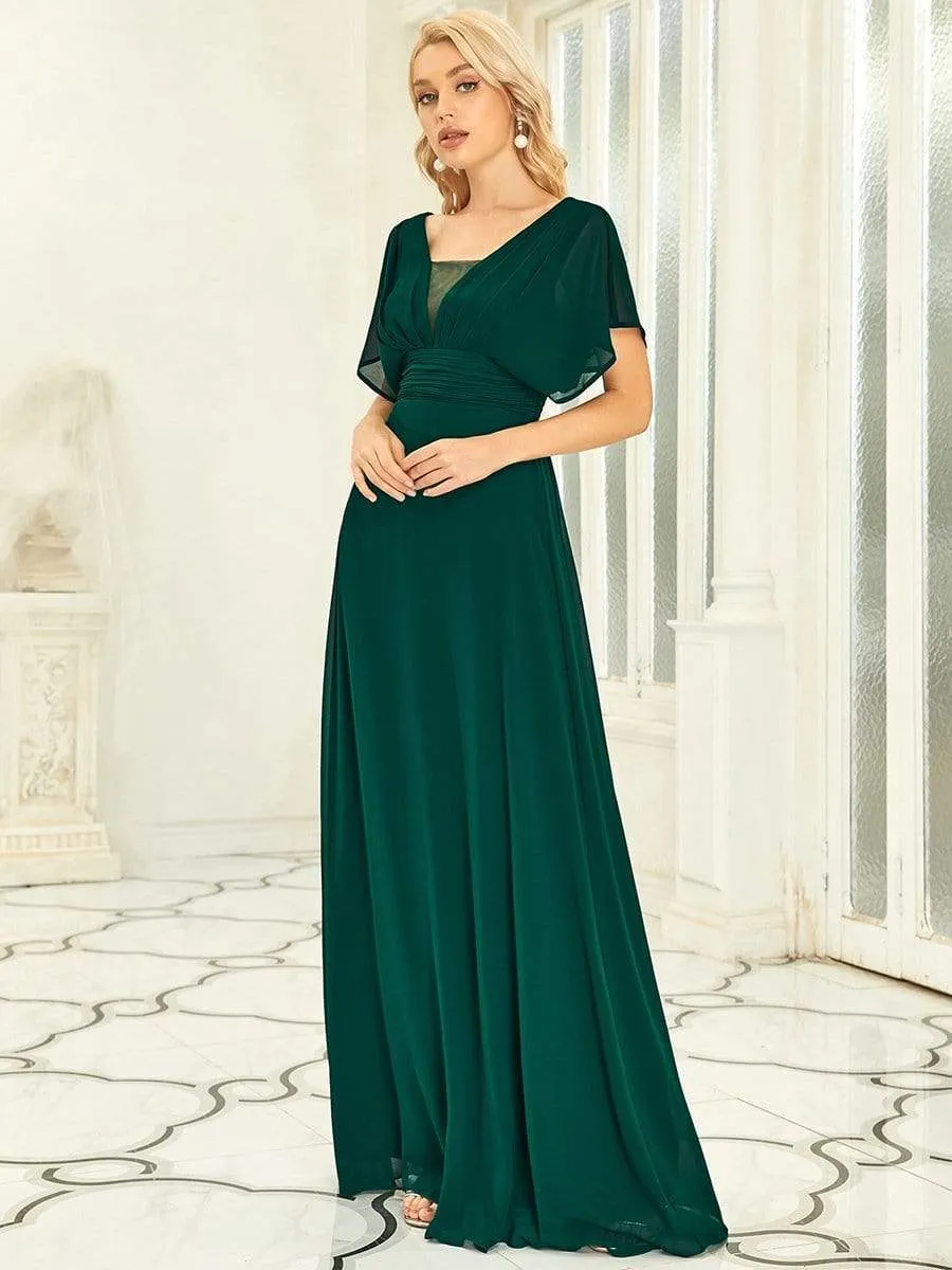 Women's A-Line Empire Waist Chiffon Evening Party Maxi Dress