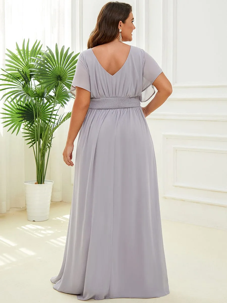 Women's A-Line Empire Waist Chiffon Evening Party Maxi Dress