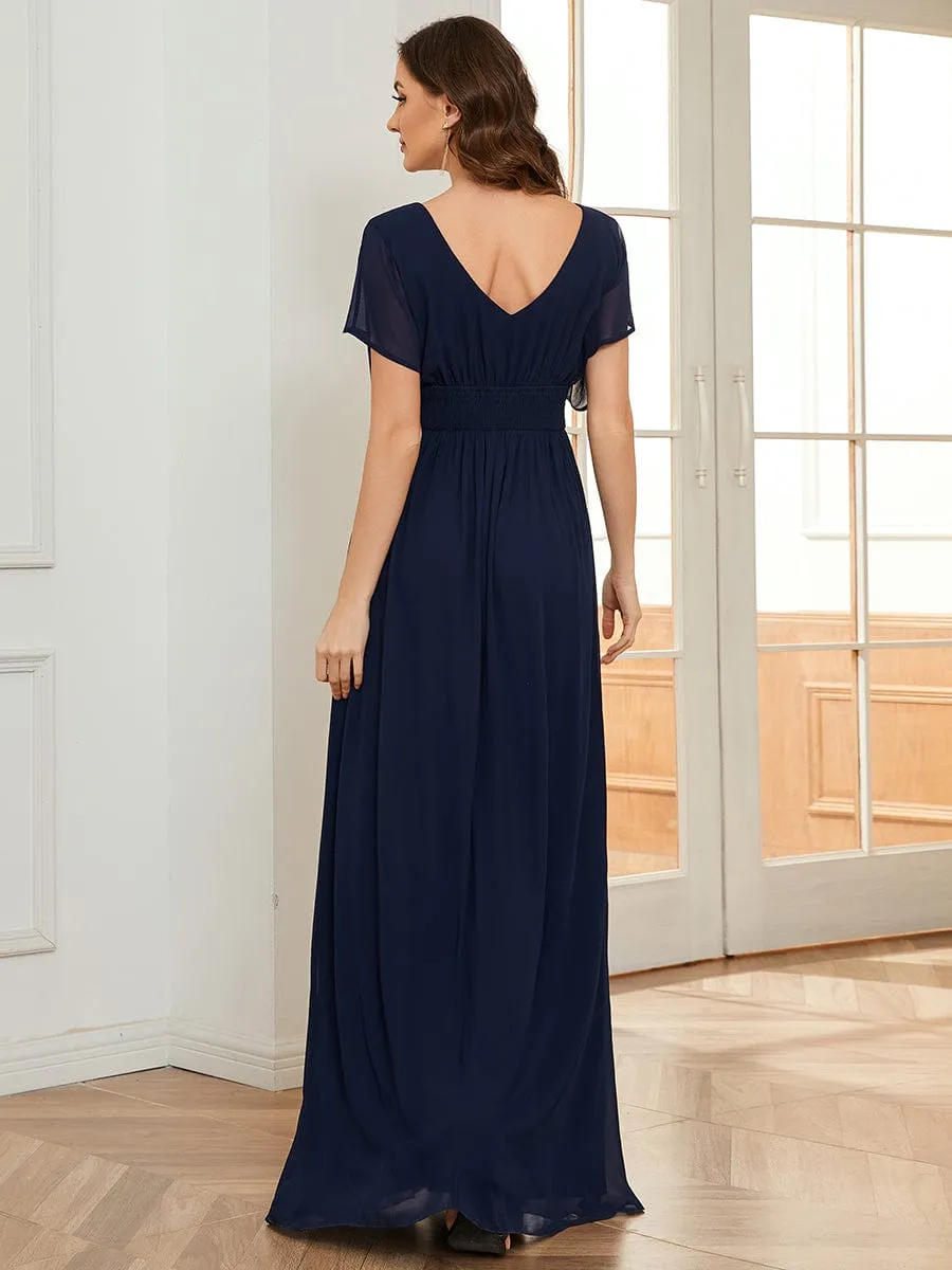 Women's A-Line Empire Waist Chiffon Evening Party Maxi Dress