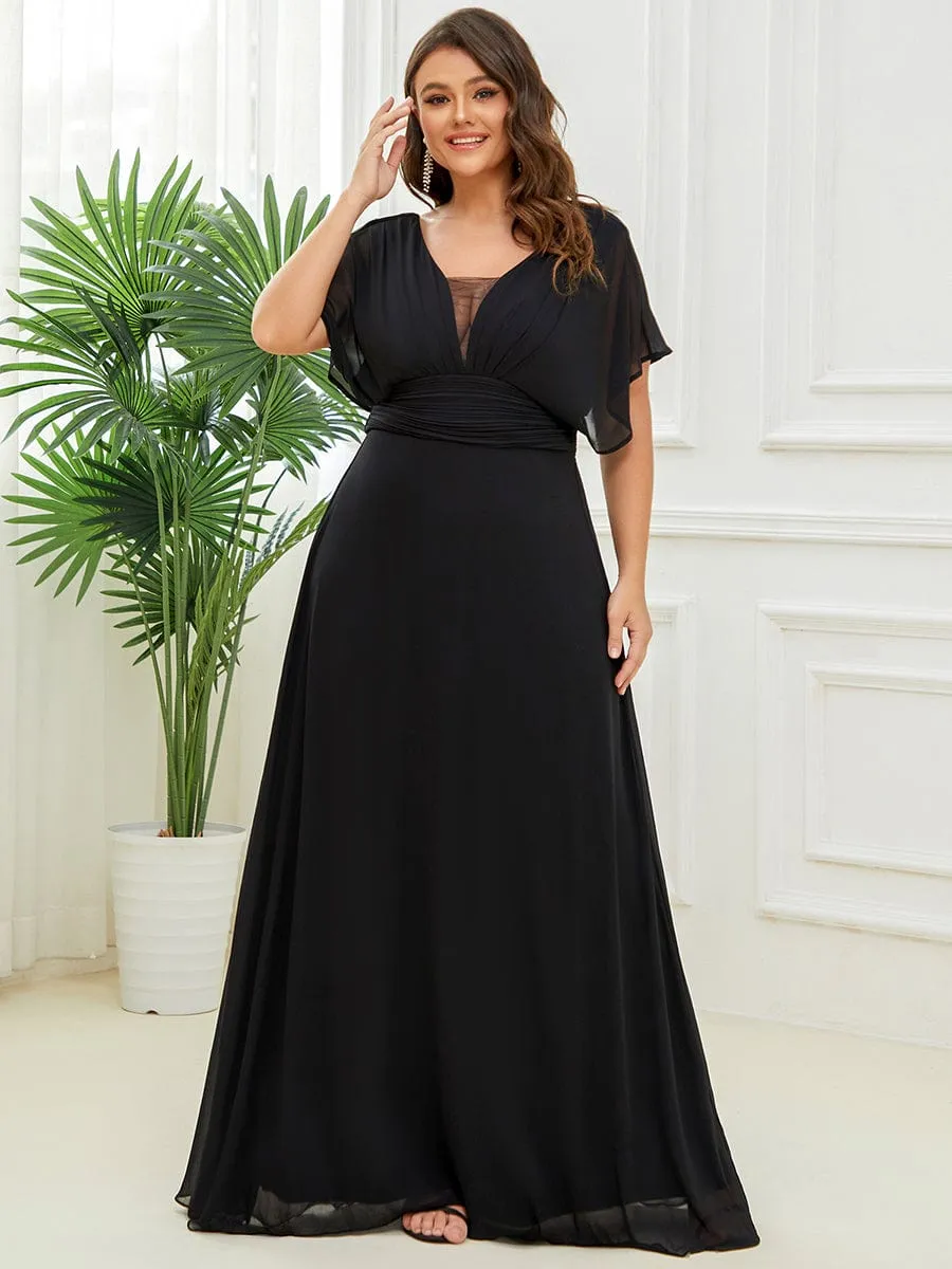 Women's A-Line Empire Waist Chiffon Evening Party Maxi Dress