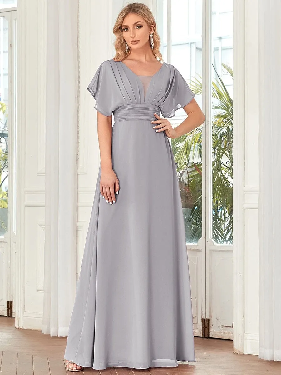 Women's A-Line Empire Waist Chiffon Evening Party Maxi Dress