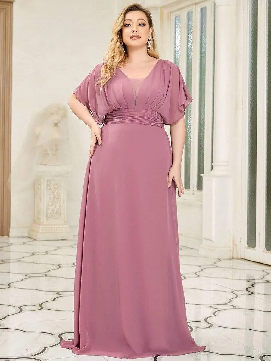 Women's A-Line Empire Waist Chiffon Evening Party Maxi Dress