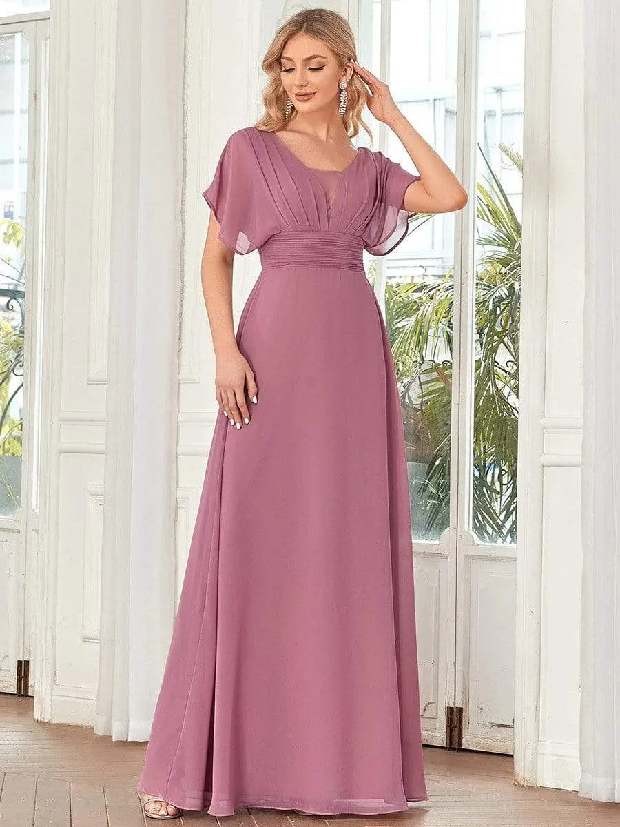 Women's A-Line Empire Waist Chiffon Evening Party Maxi Dress