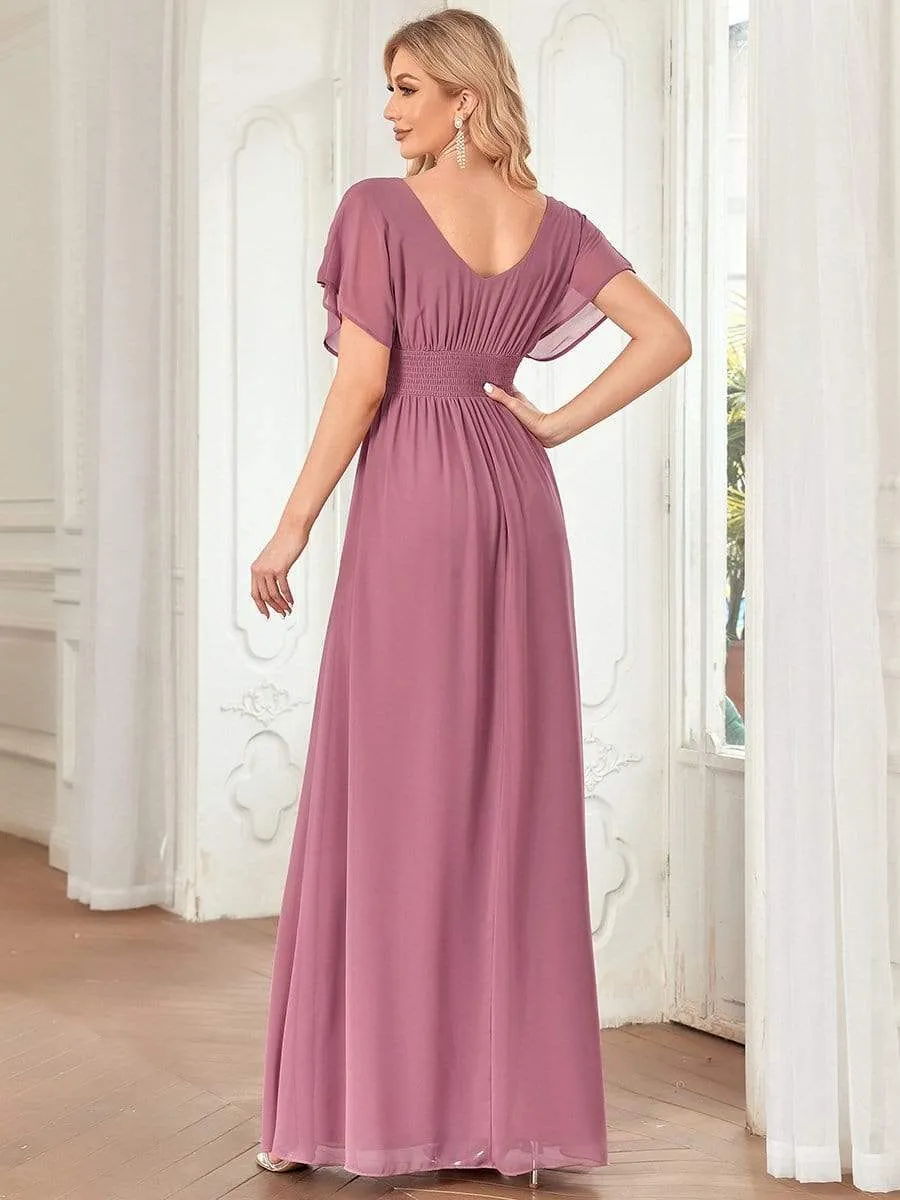 Women's A-Line Empire Waist Chiffon Evening Party Maxi Dress