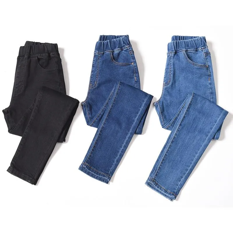 Women's Elastic High Waist Skinny Jeans Skinny Stretch Denim Pants