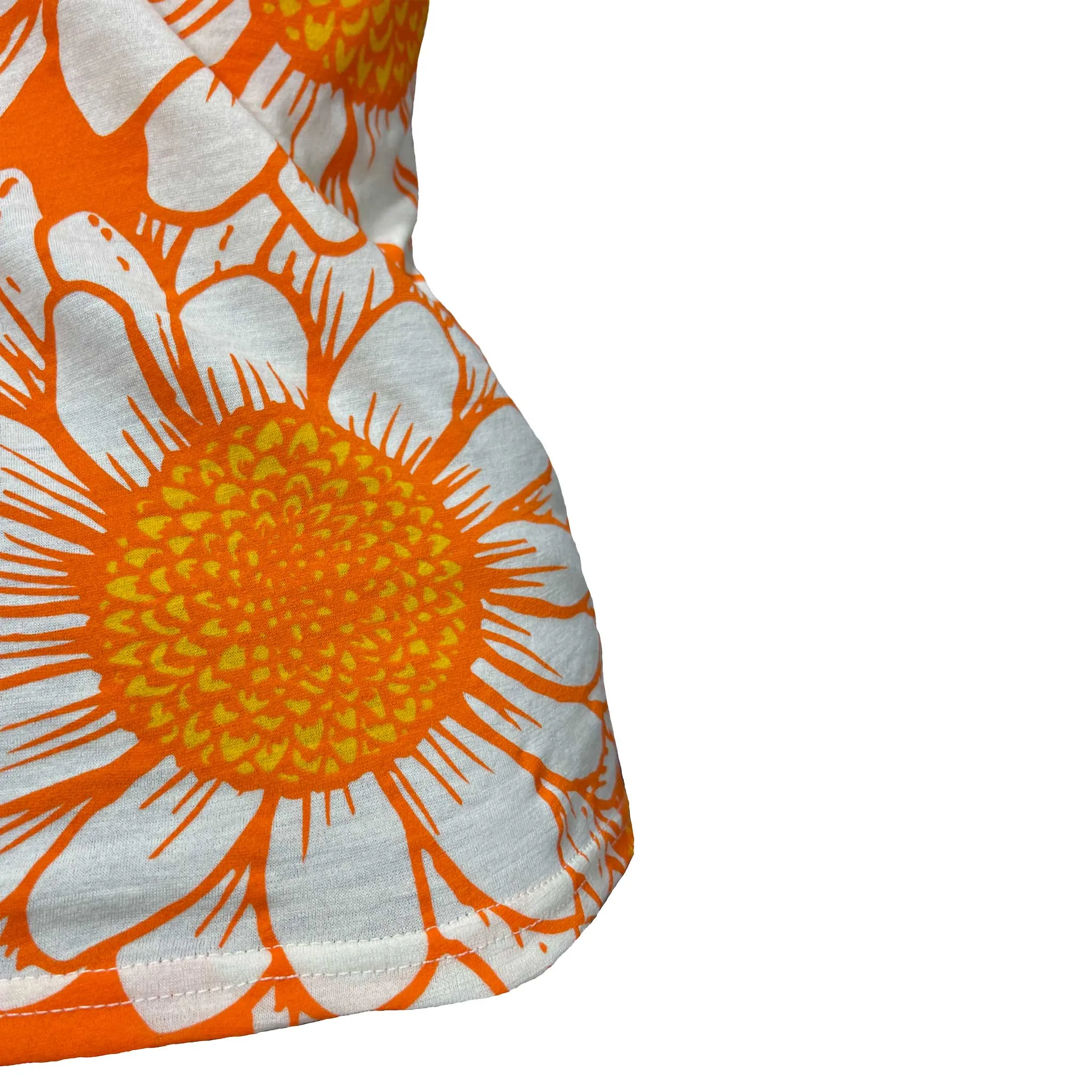 Women's Flower Power Merino Tank Top | Orange Zest